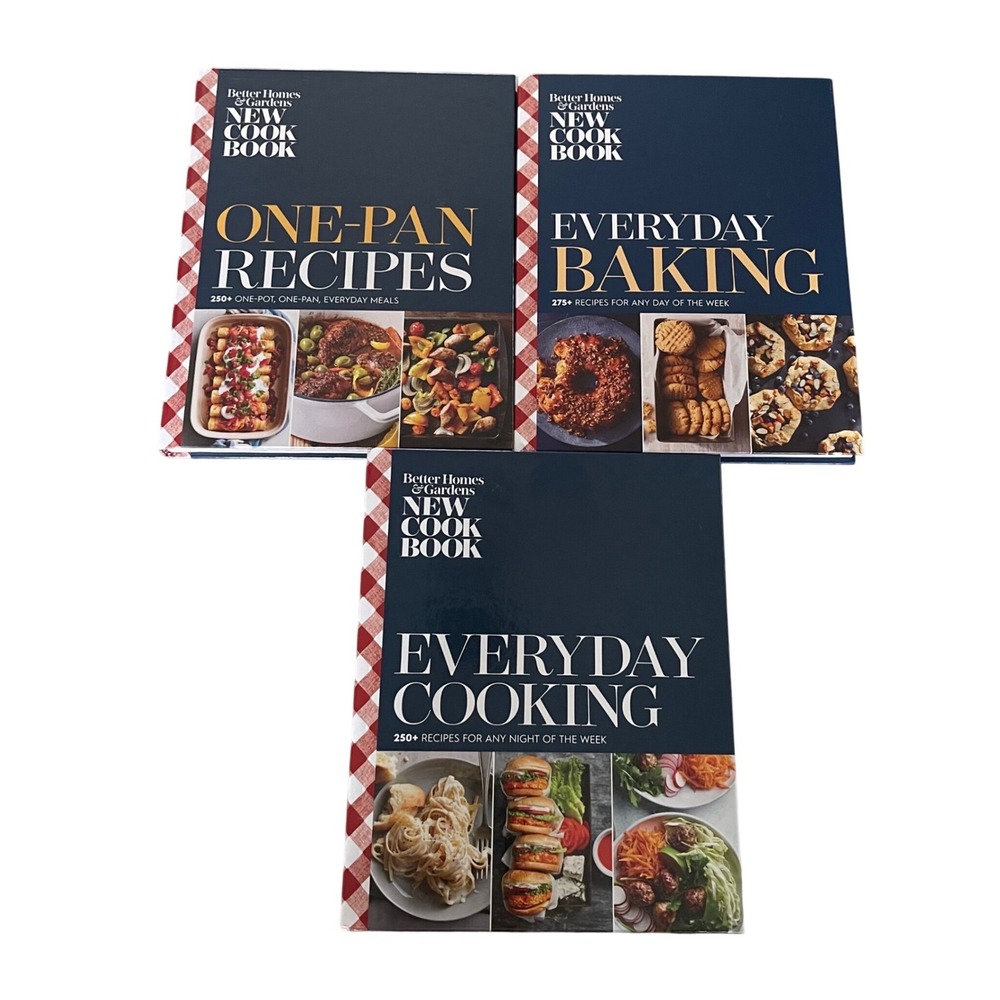 Better Homes & Gardens New Cook Book Set 3pc Everyday Cooking Baking One-Pan NEW